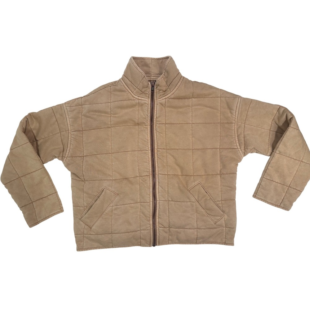 By Together L4369 Long Sleeve Quilted Knit Mineral Washed Jacket size Medium